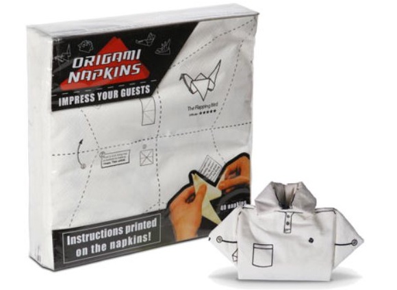 Quardanapos para fazer origami sem a ajuda do Plim Plim