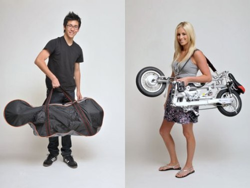 Velomini: A bicicleta para ser levada a tiracolo.